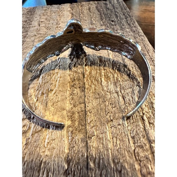 Vintage Bohemian Thunderbird Bangle Bracelet with Turquoise Accent, Gift-Ready - Picture 8 of 10
